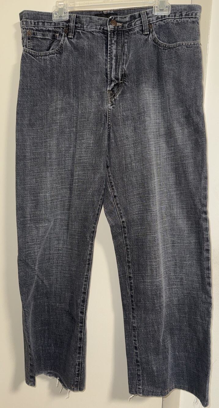 Sean John Premium Denim Jeans Mens 36x34 Gray Wash Straight Leg Denim Pants Y2K
